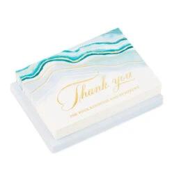 Hallmark Abstract Waves Boxed Blank Sympathy Thank-You Notes, Pack Of 20