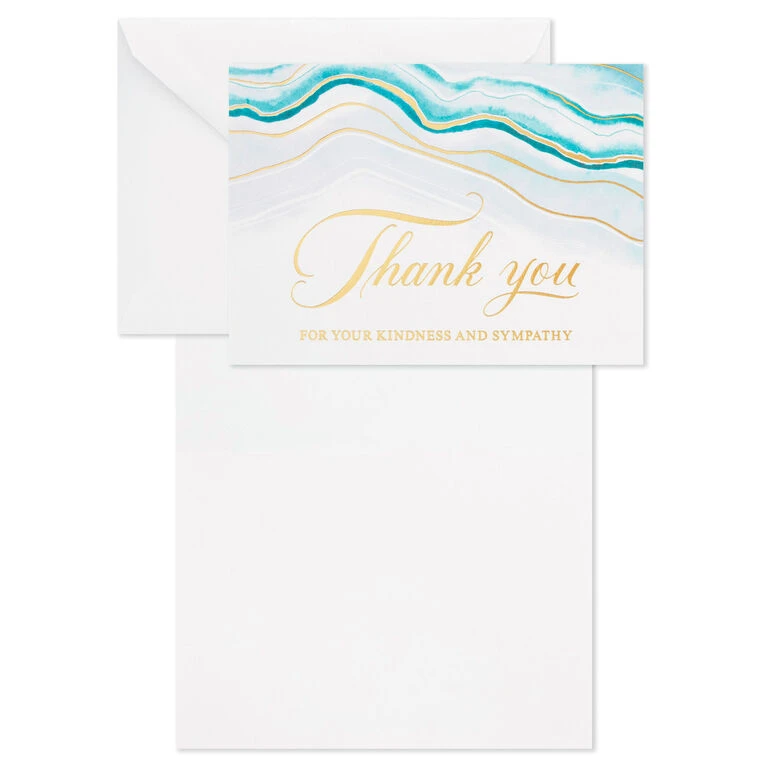 Hallmark Abstract Waves Boxed Blank Sympathy Thank-You Notes, Pack Of 20 - Image 3