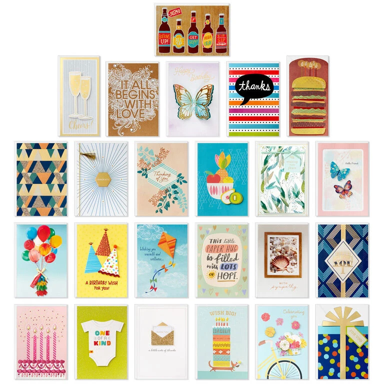 Hallmark Assorted All-Occasion Handmade Greeting Cards In Black Scattered Dot Organizer - Image 3