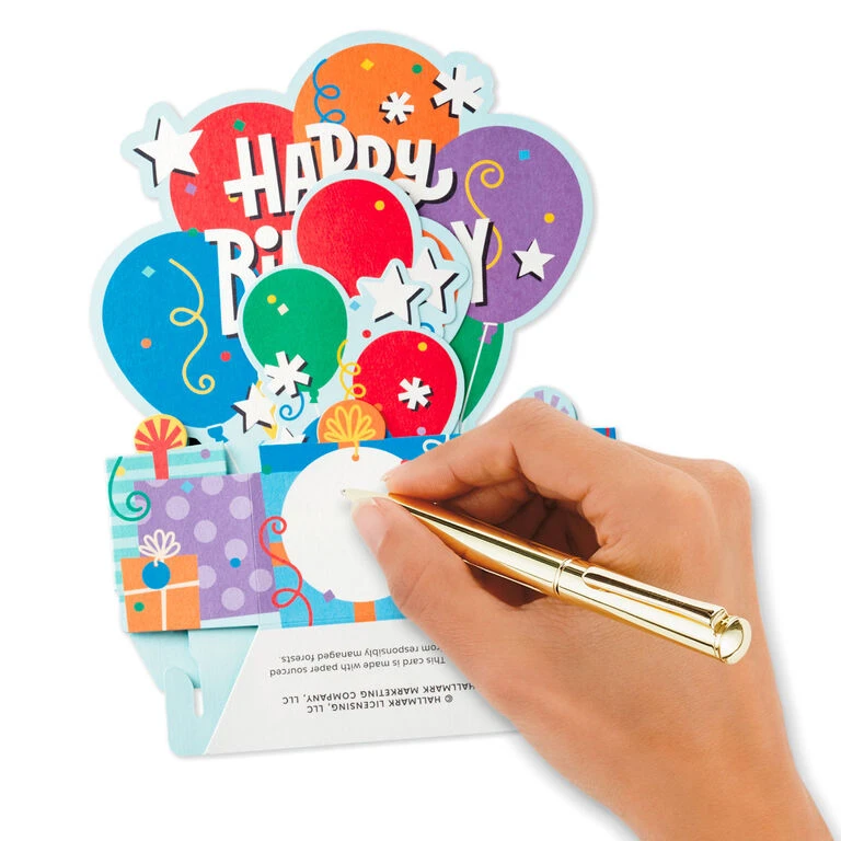 Hallmark Balloon Bouquet Boxed Pop-Up Birthday Cards, Pack Of 8 - Image 6