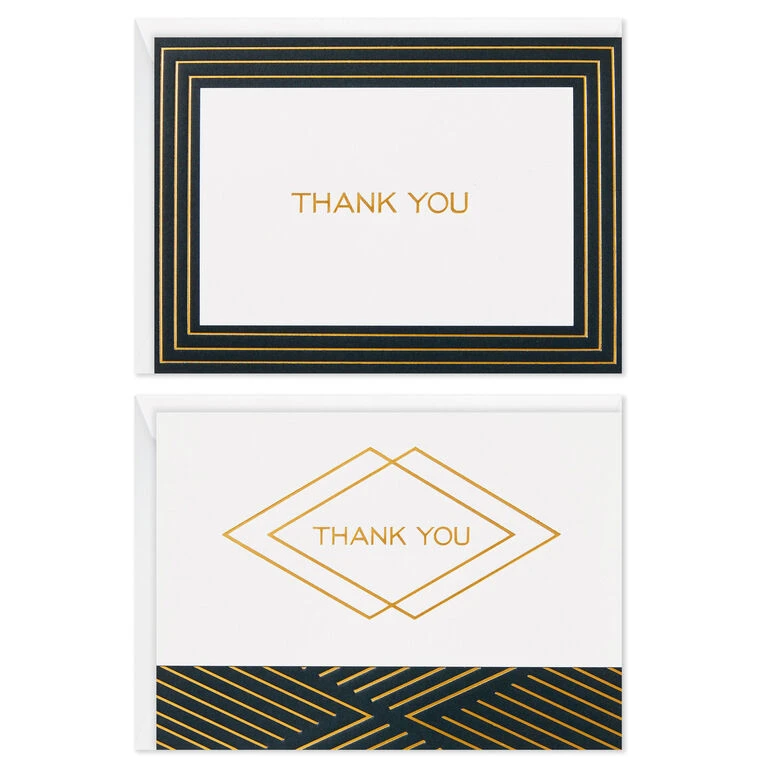 Hallmark Black And Gold Bulk Blank Thank-You Notes, Pack Of 50 - Image 2