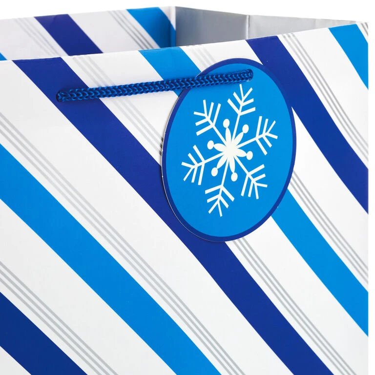 Hallmark Blue And Silver 8-Pack Holiday Gift Bags, Assorted Sizes And Designs - Image 4