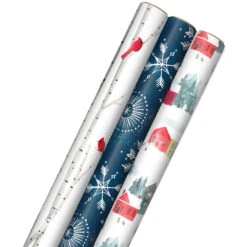 Hallmark Winter Wonder 3-Pack Christmas Wrapping Paper Assortment, 120 Sq. Ft.