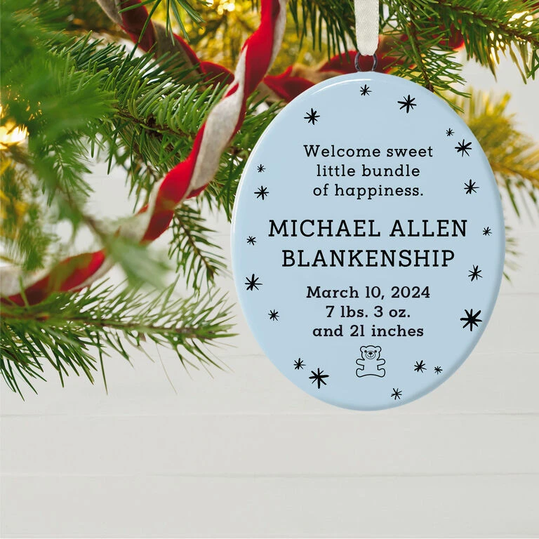 Hallmark Ceramic Personalized Ornament—Vertical Oval - Image 2
