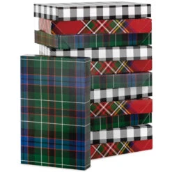 Hallmark Checks And Plaids 12-Pack Designed Shirt Boxes