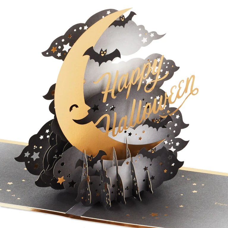 Hallmark Crescent Moon 3-D Pop-Up Halloween Card