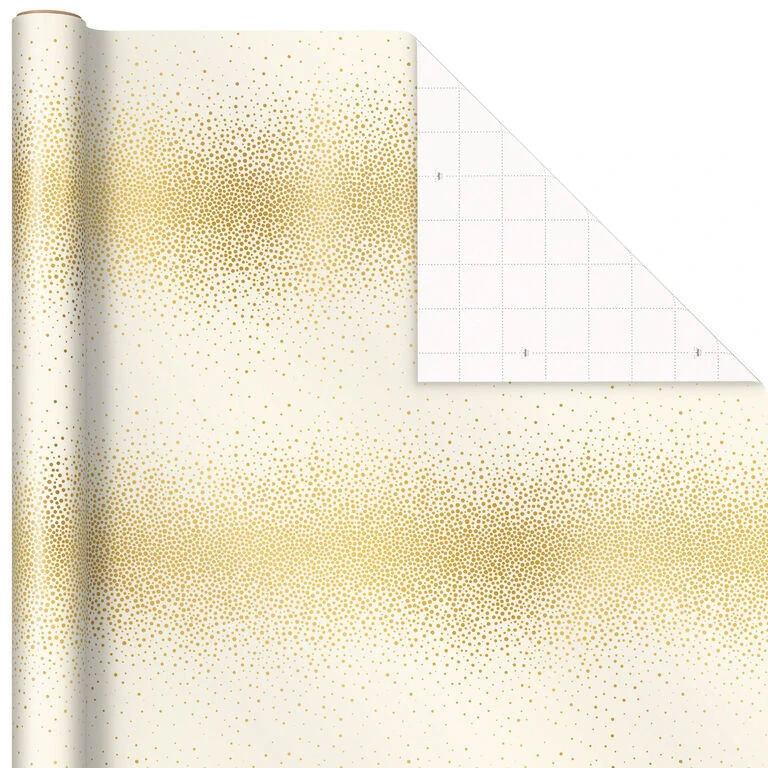 Hallmark Gold And White 6-Pack Holiday Wrapping Paper Assortment, 180 Sq. Ft. - Image 3