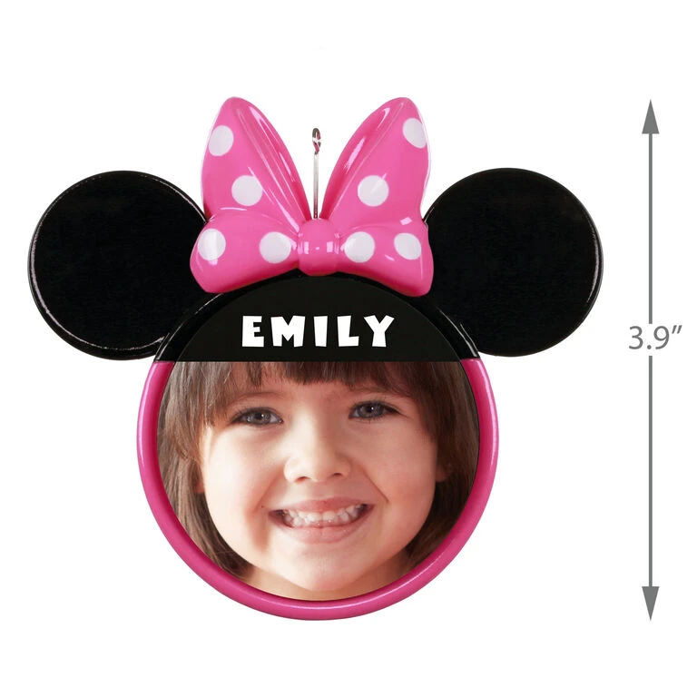 Hallmark Disney Minnie Mouse Ears Silhouette Text And Photo Personalized Ornament - Image 3