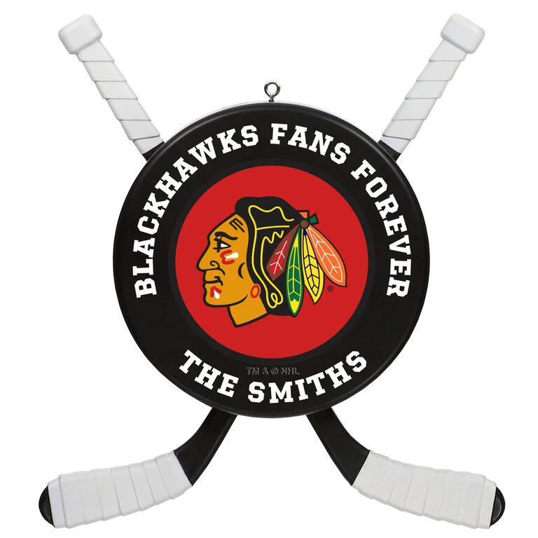 NHL Hockey Personalized Ornament, Chicago Blackhawks®