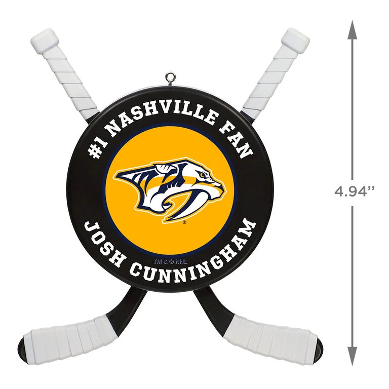 NHL Hockey Personalized Ornament, Nashville Predators® - Image 3