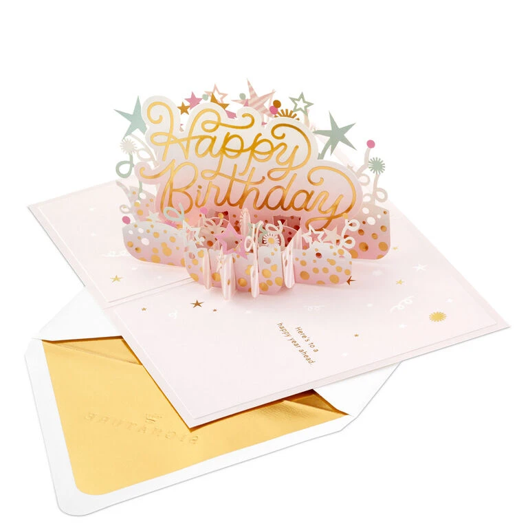 Hallmark Here's To A Happy Year Ahead 3D Pop-Up Birthday Card - Image 2