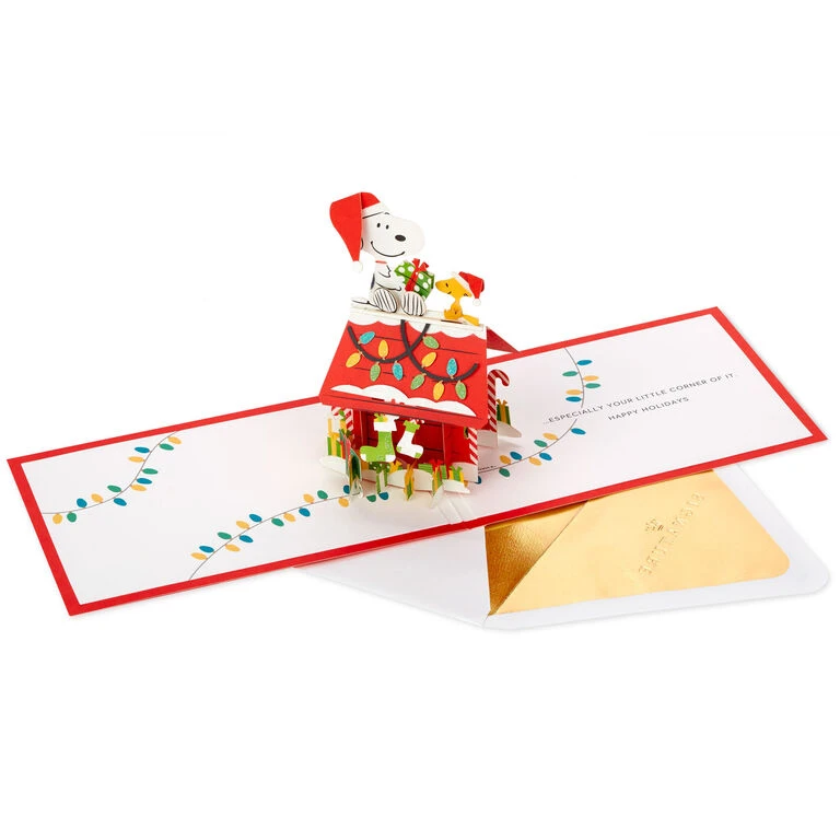 Hallmark Peanuts® Snoopy Joy To The World 3D Pop-Up Christmas Card - Image 3