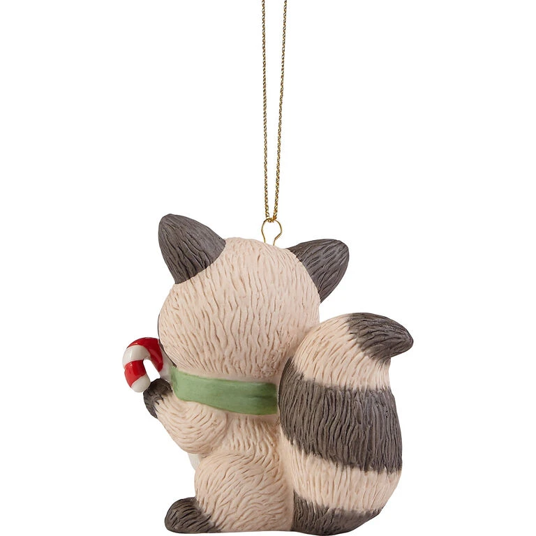 Precious Moments Spreading Christmas Cheer Raccoon Ornament, 2.8" - Image 2