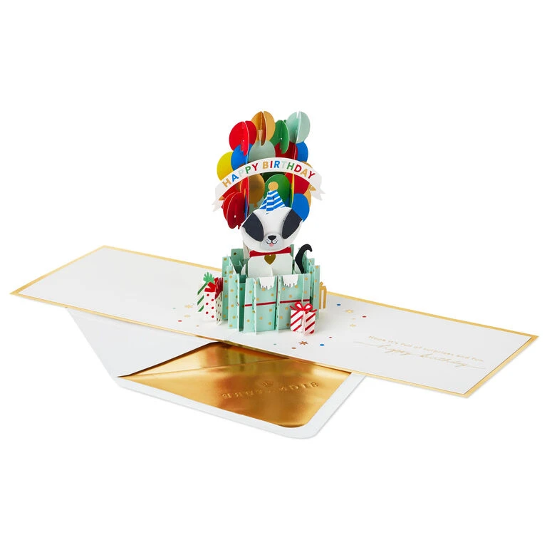Hallmark It's Your Day Puppy In Present 3D Pop-Up Birthday Card - Image 2