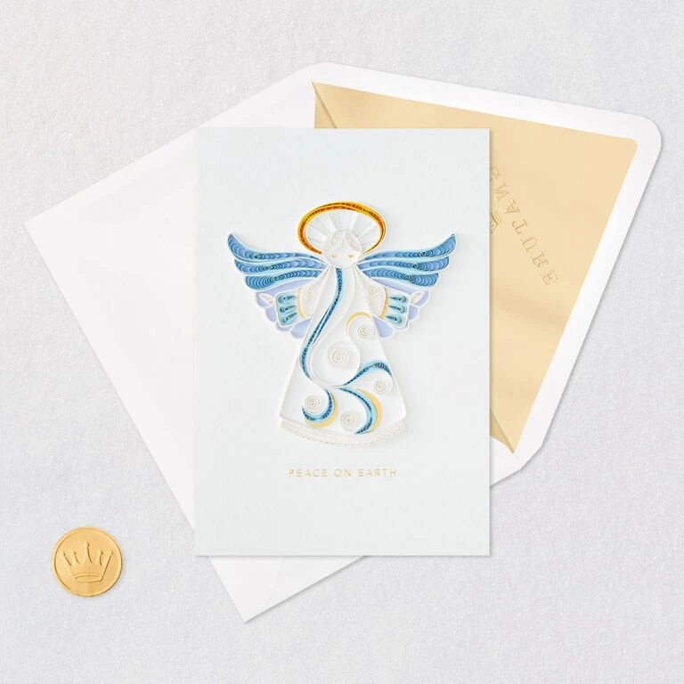 Hallmark Peace On Earth Angel Quilled Paper Handmade Christmas Card - Image 5