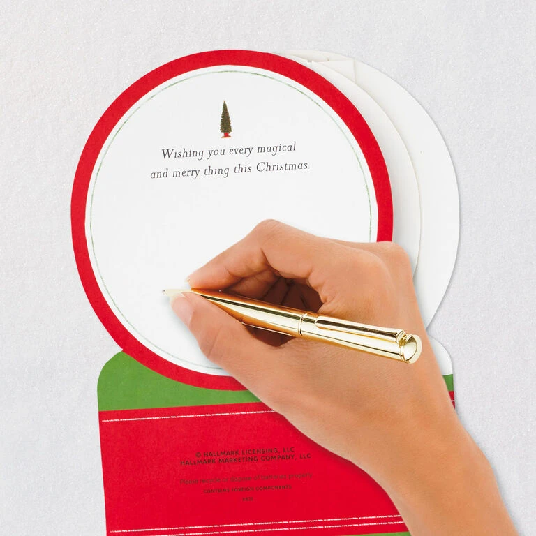 Hallmark Santa's Sleigh Snow Globe Musical 3D Pop-Up Christmas Card With Motion - Image 7