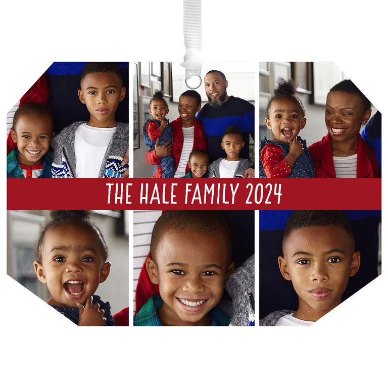 Hallmark Six-Photo Personalized Text And Photo Metal Ornament