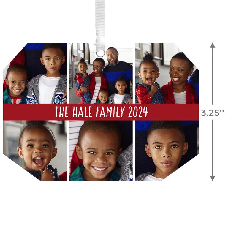 Hallmark Six-Photo Personalized Text And Photo Metal Ornament - Image 3
