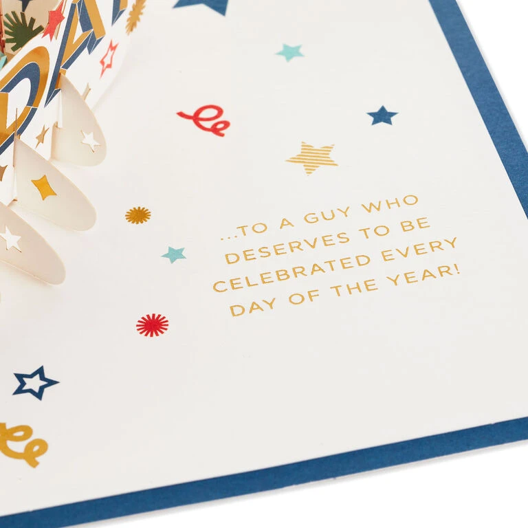 Hallmark Celebrate Stars And Pennants 3D Pop-Up Father's Day Card - Image 3