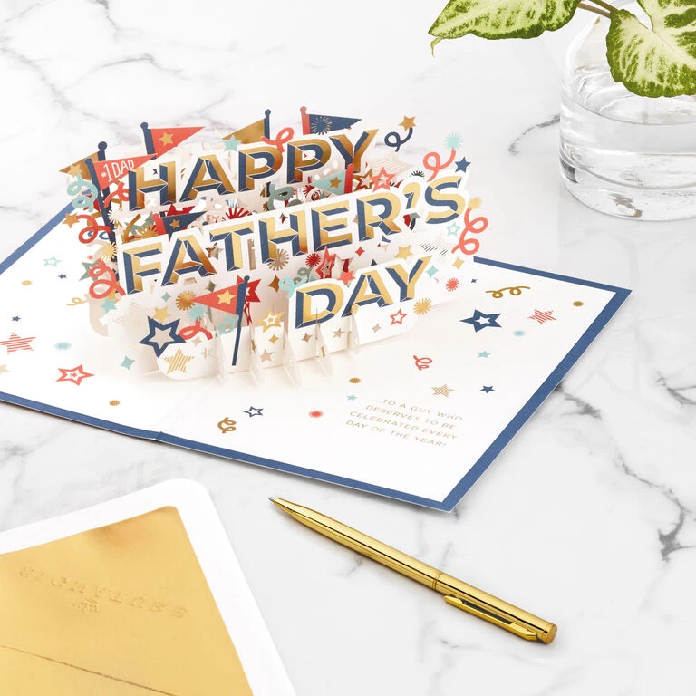 Hallmark Celebrate Stars And Pennants 3D Pop-Up Father's Day Card - Image 6