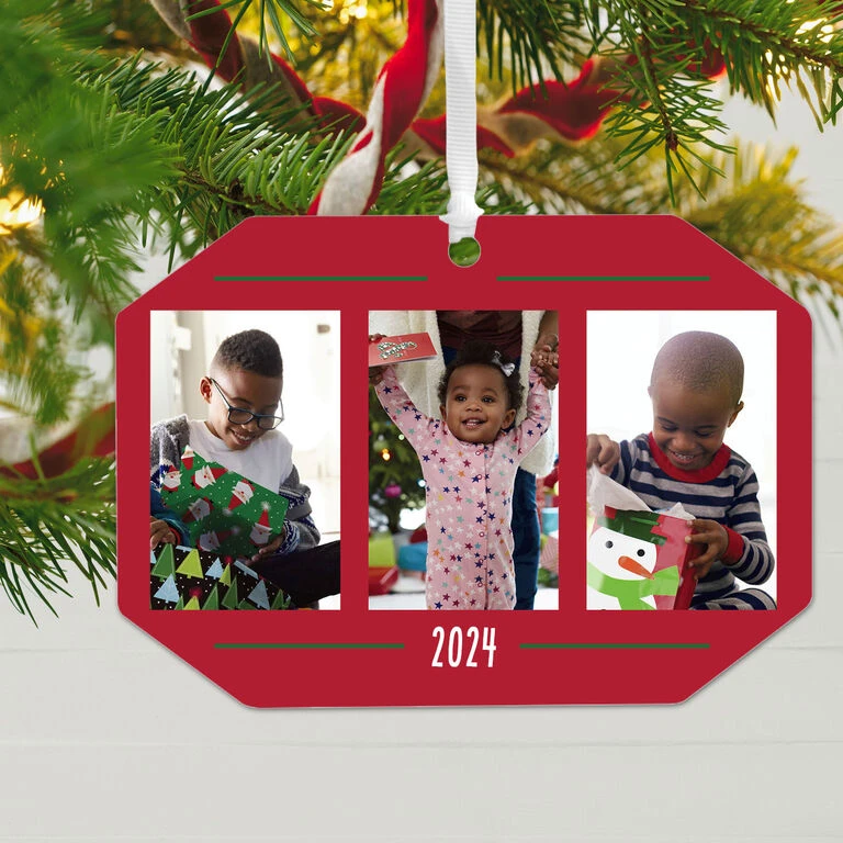 Hallmark Three-Photo Personalized Text And Photo Metal Ornament - Image 2