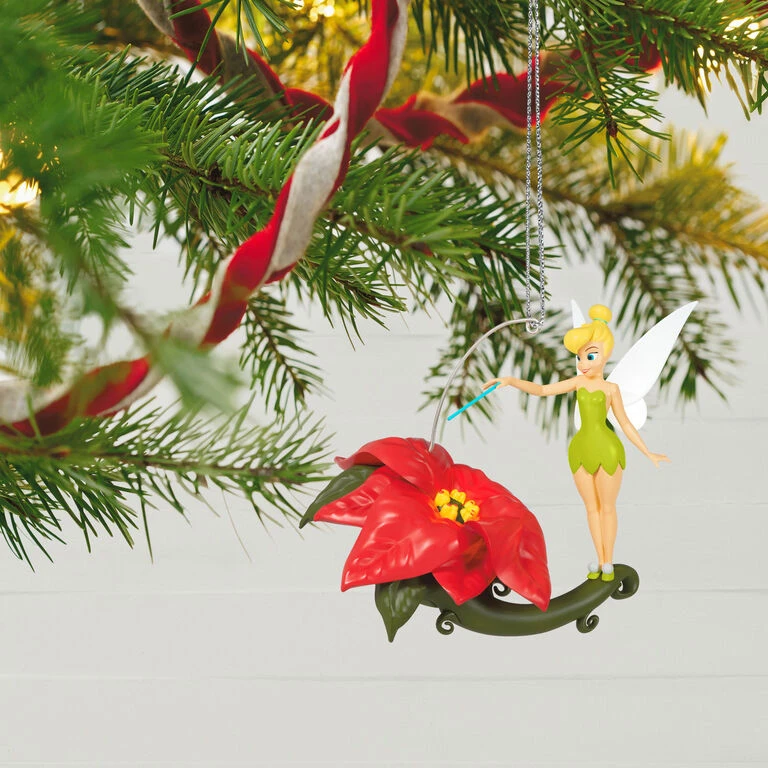 Hallmark Disney Tinker Bell Pixie-Dusted Poinsettia Ornament - Image 2